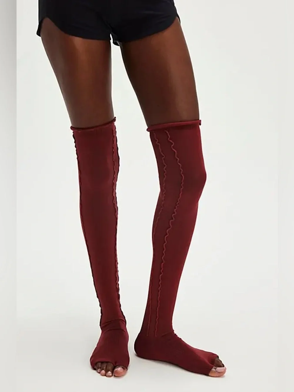 NWT! FP Free People Movement Ruffle Over The Knee Grip Open Toe Socks